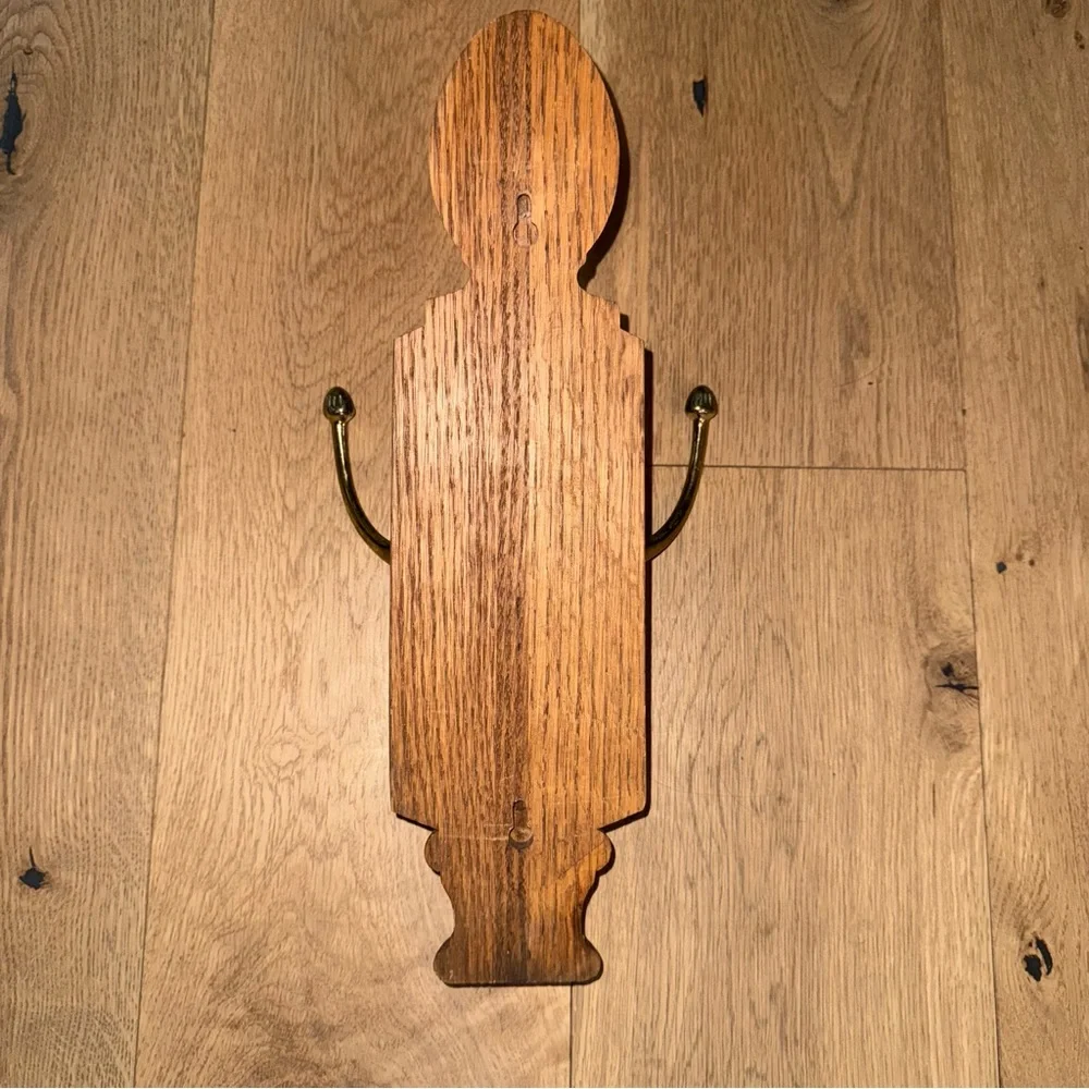 Elegant Brown and Gold Wooden Hooks for Wall Decor